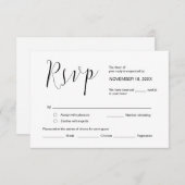 Hochzeitskalligraphie, Einfache Schwarze Schrift, Begleitkarte (Vorne/Hinten)