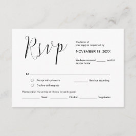 Hochzeitskalligraphie, Einfache Schwarze Schrift,  Begleitkarte