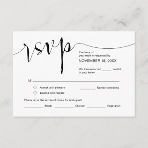 Hochzeitskalligraphie, Einfache Schwarze Schrift,  Begleitkarte