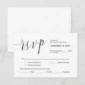 Hochzeitskalligraphie, Einfache Schwarze Schrift,  Begleitkarte (Vorne/Hinten)