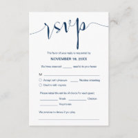 Hochzeitskalligraphie, einfaches Navy Blau, Abende