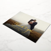 Hochzeitskalligraphie Foto Danke Gold Folieneinladung (Gedreht)
