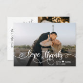 Hochzeitskalligraphie Foto Dankeschön Karte (Vorne/Hinten)