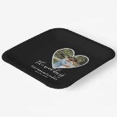 Hochzeitskalligraphie Foto Schwarzes Herz Rahmen M Pappteller (Gewinkelt)