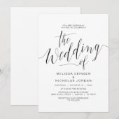 Hochzeitskalligraphie, Lässig in Schwarz Einladung (Vorne/Hinten)