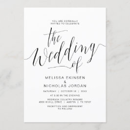 Hochzeitskalligraphie, Lässig in Schwarz Einladung