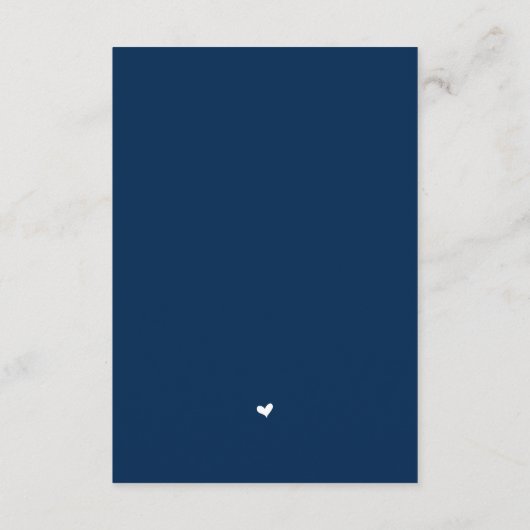 Hochzeitskalligraphie, Navy Blue Script, Dinner UA Begleitkarte (Rückseite)