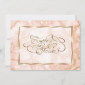 Hochzeitskalligraphie und Verzierte Goldmarmor-Ros Einladung (Vorderseite)