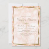 Hochzeitskalligraphie und Verzierte Goldmarmor-Ros Einladung (Rückseite)