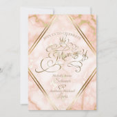 Hochzeitskalligraphie und Verzierte Goldmarmor-Ros Einladung (Vorderseite)