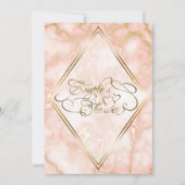 Hochzeitskalligraphie und Verzierte Goldmarmor-Ros Einladung (Vorderseite)