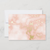 Hochzeitskalligraphie und Verzierte Goldmarmor-Ros RSVP Karte (Rückseite)