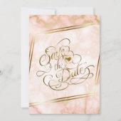 Hochzeitskalligraphie und Verzierte Goldmarmor-Ros Save The Date (Vorderseite)
