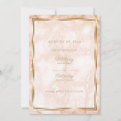 Hochzeitskalligraphie und Verzierte Goldmarmor-Ros Save The Date (Rückseite)