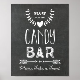 Hochzeitskandinett Bar Sign Chalkboard Pfeile Poster