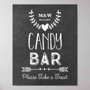Hochzeitskandinett Bar Sign Chalkboard Pfeile Poster