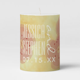 Hochzeitskandle in Rosa und Lavendel Stumpenkerze
