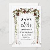 Hochzeitskanopie Arch Watercolor Boho Floral Save The Date (Vorne/Hinten)
