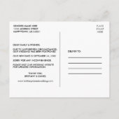 Hochzeitskanopie Burgund Floral ändern das Datum Postkarte (Rückseite)