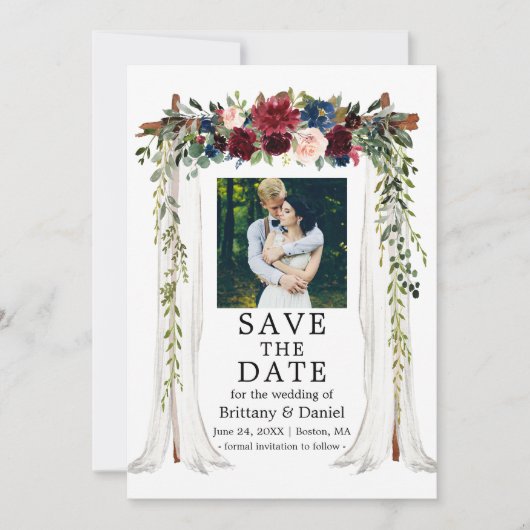 Hochzeitskanopie Foto Save The Date (Vorderseite)