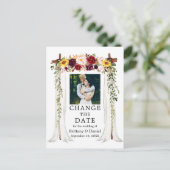 Hochzeitskanopie, gemischte Blüte ändern das Datum Postkarte (Stehend Vorderseite)