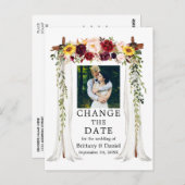 Hochzeitskanopie, gemischte Blüte ändern das Datum Postkarte (Vorne/Hinten)