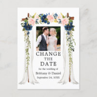 Hochzeitskanopie rosa blaue Blüte ändert das Datum