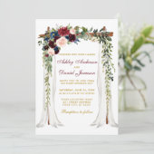 Hochzeitskanopie Wasserfarbe Farbe Gold Einladung (Stehend Vorderseite)