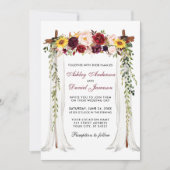 Hochzeitskanopie Wasserfarbe gemischte Blüte Einladung (Vorderseite)