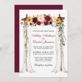 Hochzeitskanopie Wasserfarbe gemischte Blüte Einladung (Vorne/Hinten)