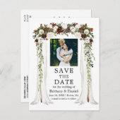 Hochzeitskanopie Wasserfarbener Grünwald Ankündigungspostkarte (Vorne/Hinten)