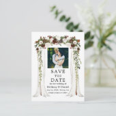 Hochzeitskanopie Wasserfarbener Grünwald Ankündigungspostkarte (Stehend Vorderseite)