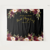 Hochzeitskanzel Burgundy Foto Black Gold Wandteppich (Vorderseite (Horizontal))