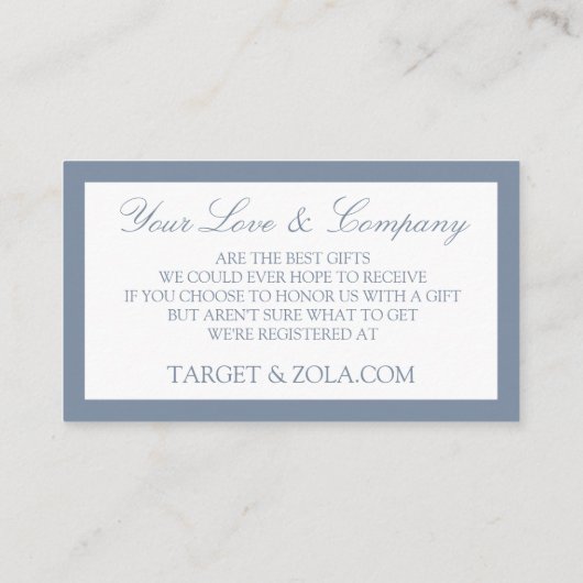 Hochzeitskanzlei / Anmeldung auf Karten - Dusty Bl (Rückseite)