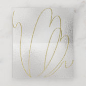 Hochzeitskappenkarte Silber Lining Platzkarte (Innenseite Aufgefaltet)