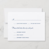 Hochzeitskapselantwort in Navy-Blue-Seashell-UAWG RSVP Karte (Rückseite)
