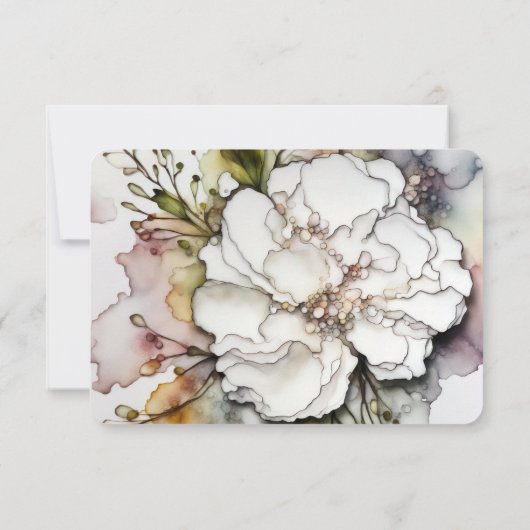 Hochzeitskarnation im Alkoholfarbendesign RSVP Karte (Rückseite)