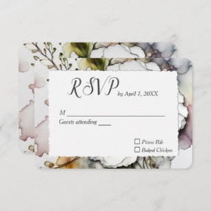 Hochzeitskarnation im Alkoholfarbendesign RSVP Karte