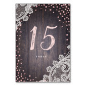 Hochzeitskarte aus Glitzer mit Spitzholz Tischnummer (Rückseite)