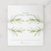 Hochzeitskarte, Begleitkarte, Blätter für Wasserfa Platzkarte (Außenseite Aufgefaltet)