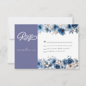 Hochzeitskarte Blau und Weiß RSVP Karte (Vorderseite)
