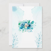 Hochzeitskarte Blauer Blumen Einladung (Rückseite)