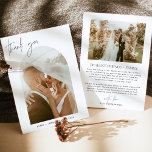 Hochzeitskarte | Boho Arch Foto Vielen Dank Einladung<br><div class="desc">Dieses wunderschöne Foto Dankeschön Card verfügt über ein bogenförmiges Foto mit moderner Kalligraphie und einem minimalistischen Design. Editieren Sie einfach die meisten Texte, um Ihren gewünschten Stil und danke Ihnen Nachricht! Einfach mit Ihrem Text und Fotos anpassen! Das wunderschöne Foto des Ehepaares wurde von der talentierten Asha von Asha Bailey...</div>