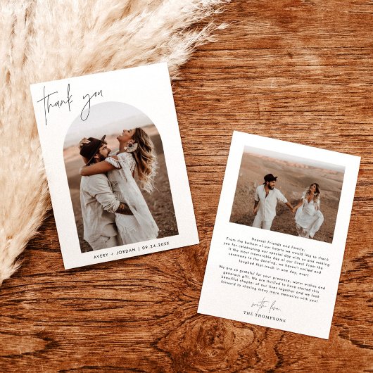 Hochzeitskarte | Boho Arch Foto Vielen Dank Einladung