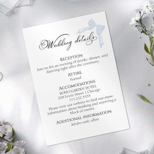 Hochzeitskarte | Bow Details UAWG QR Code Begleitkarte