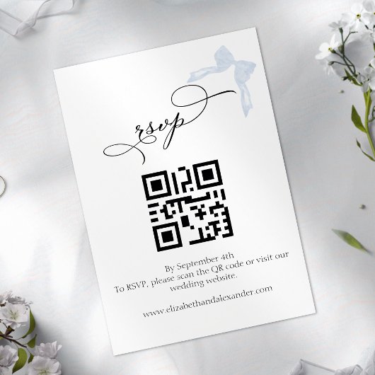 Hochzeitskarte | Bow Details UAWG QR Code Begleitkarte