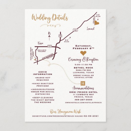 Hochzeitskarte - CUSTOM DESIGN MEGAN Begleitkarte (Vorderseite)