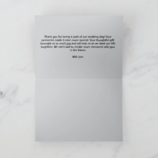 Hochzeitskarte Dankeskarte (Innenseite)