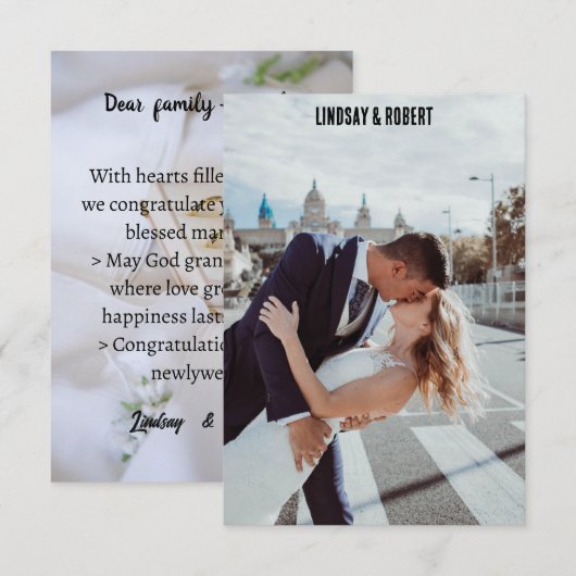 Hochzeitskarte Dankeskarte (Vorne/Hinten)