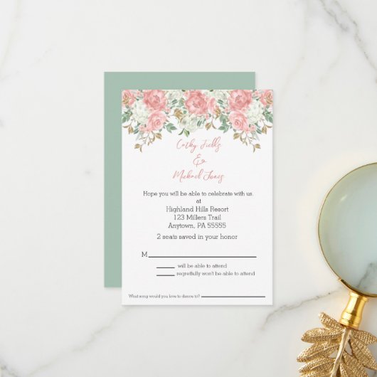 Hochzeitskarte Dankeskarte (Vorderseite/Rückseite Beispiel)